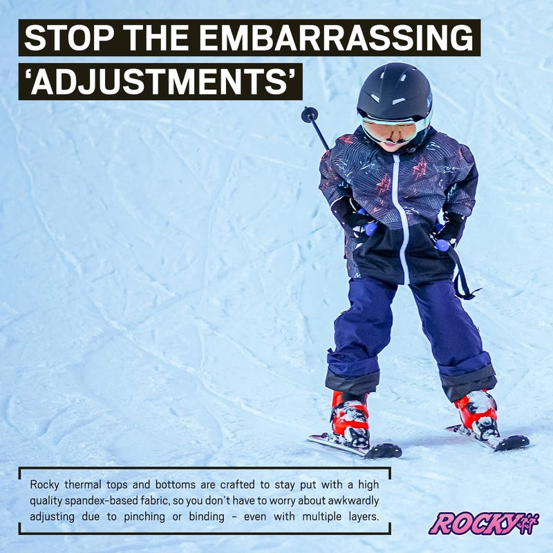 Rocky Thermal Underwear for Boys Cotton Knit Thermals Kids Base Layer Long John Pajamas Set (White - XX-Small) - Image 3